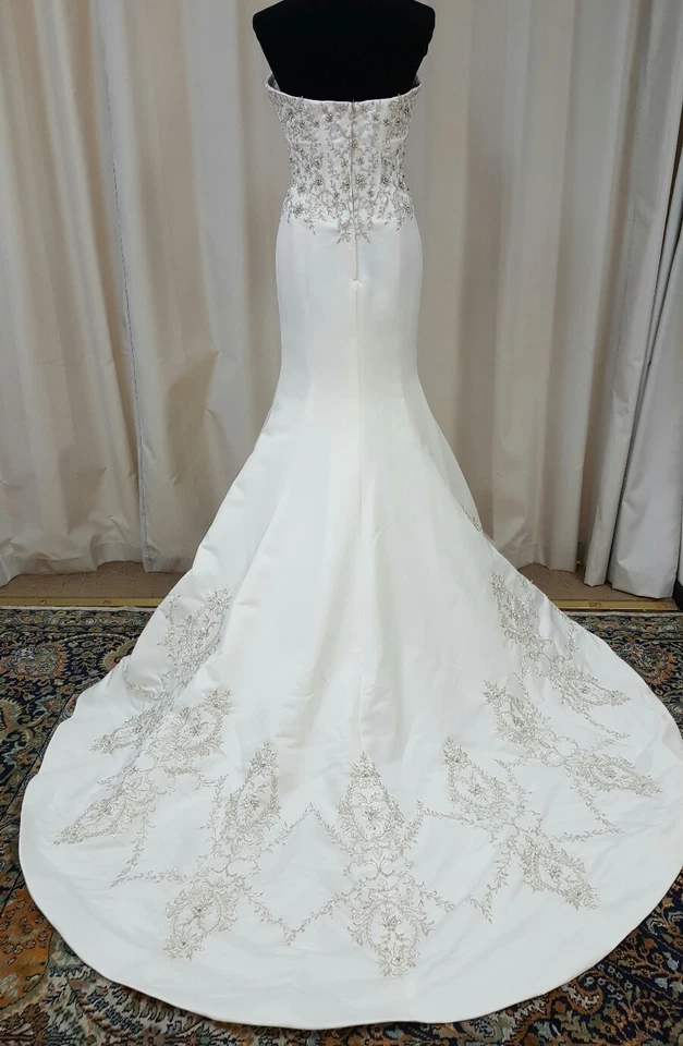 NEW Impression Bridal Gown Wedding Dress 10254 Ivory Fit Flare Mermaid Satin 12 - Image 2 of 4