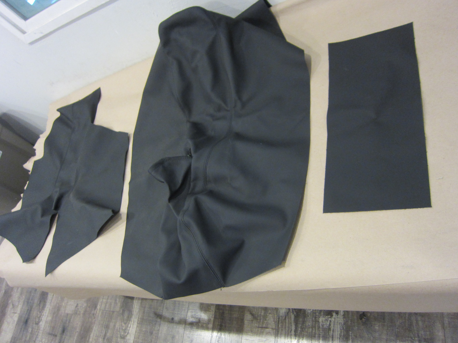 Ferrari 308 GTS QV.  Leather Console Cover, Front, 8500E Black, Double Stitch.