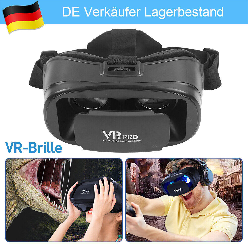 57 Zoll Handy Universal Vollbild Virtual Reality VR Gläser 3D Brille Schwarz