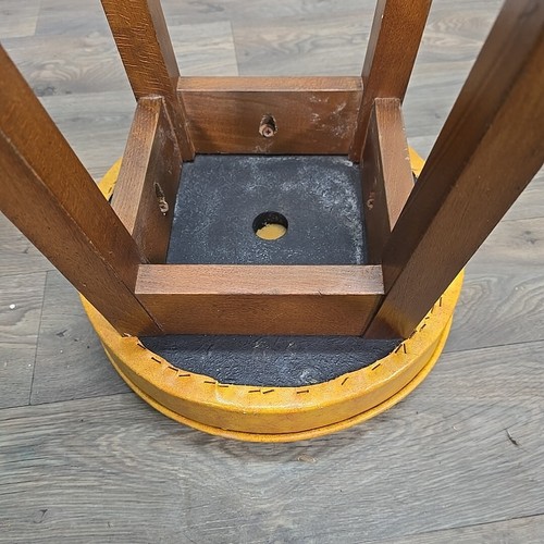 Single Retro Solid Wood Round Vinyl Upholstered Bar Stools Pub Seats - Man Cave - Picture 19 of 24
