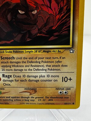 Onix 69/111 Neo Genesis Common 1st Edition Pokemon TCG Near Mint