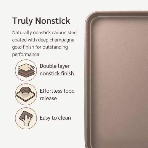 HAPPIELS Nonstick Baking Sheets 10x15" Set of 2 โ PFOA & BPA Free, Non-Toxic - Picture 3 of 7