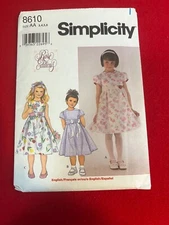 Simplicity 8610, Size 3-6, Child's Dress, New Uncut
