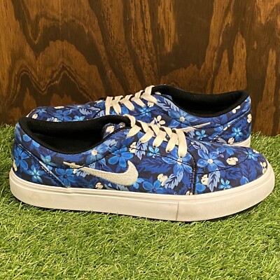 Nike SB Satire Canvas Premium Blue Floral Skate Shoes Men's Size 6.5 705193-412