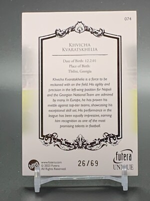 2023-24 Futera Unique Silver #074 KHVICHA KVARATSHELIA Georgia
