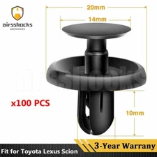 100pcs Engine Cover Radiator Grille Bumper Clips for Toyota Lexus Scion 7mm Hole