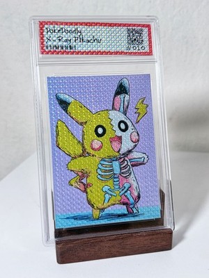 Pokedoodly Pikachu 1/1 X-Ray Prism Foil Custom Art Slab
