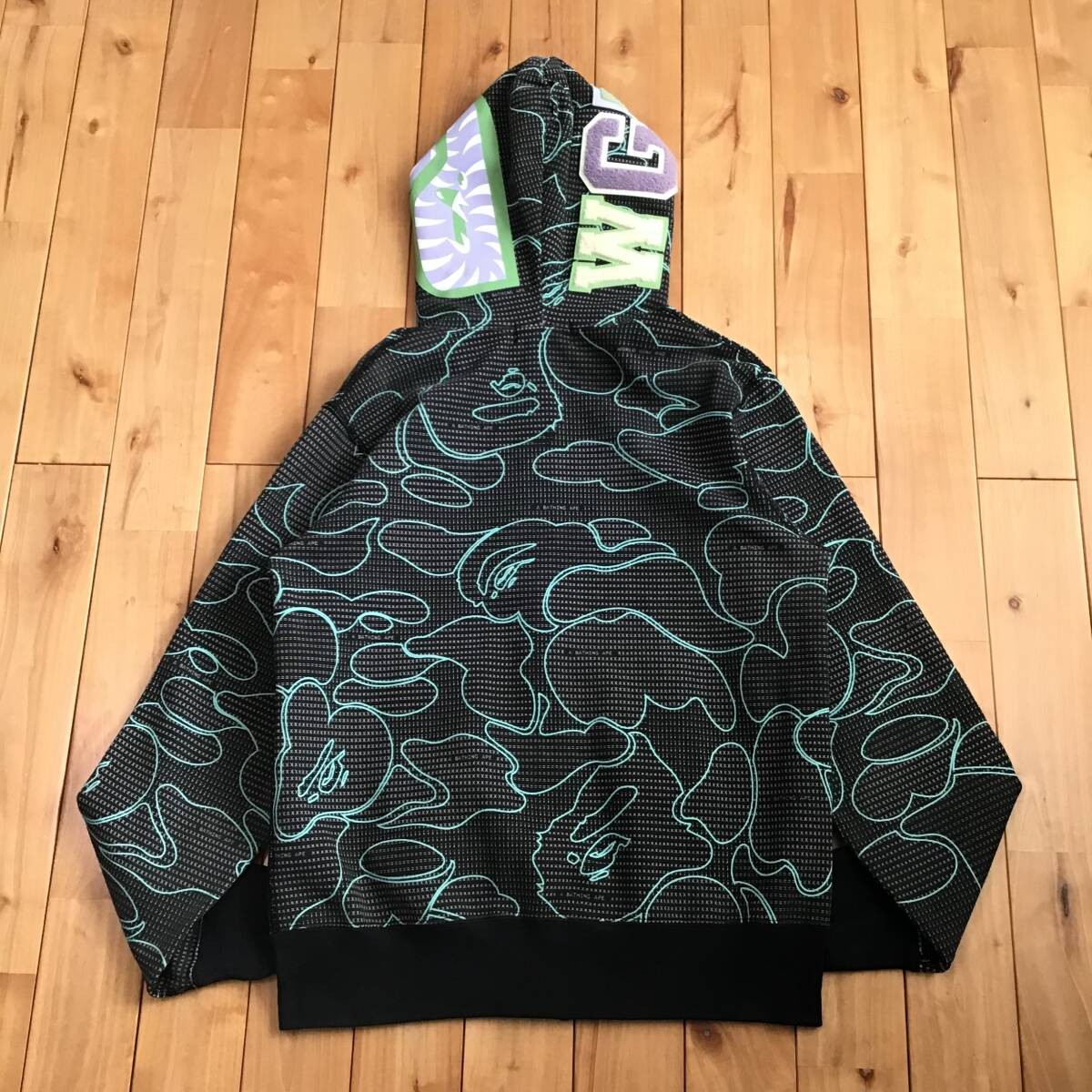 Phosphorescent Text Code Camo Shark Full Zip Hood… - image 3