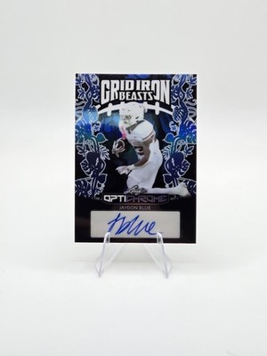 Jaydon Blue 2024 Leaf Optichrome Gridiron Beasts Auto Prismatic Blue SP #/8