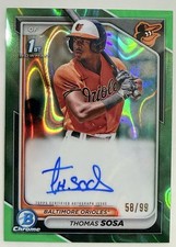 2024 Bowman Chrome - Prospect Autographs Thomas Sosa #CPA-TS Green Lava /99 RC