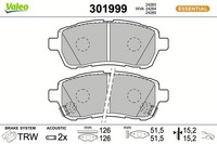 Bremsbelagsatz Scheibenbremse Essential Valeo 301999 FüR Suzuki Swift Daihatsu 4