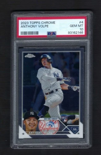 💎2023 Topps Chrome #4 Anthony Volpe RC New York Yankees PSA 10💎