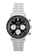 Seiko Chronograph Stainless Steel Black Dial Quartz SSB479P1 Men's Watch