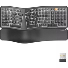 ProtoArc EK03 Ergonomic Wireless 2.4G Keyboard Black QWERTY Backlit Multi-Device