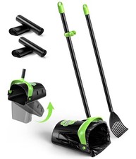 Large Swivel Bin  Rake Pooper Scooper with 40 Waste Bags, Dog Pooper Scooper