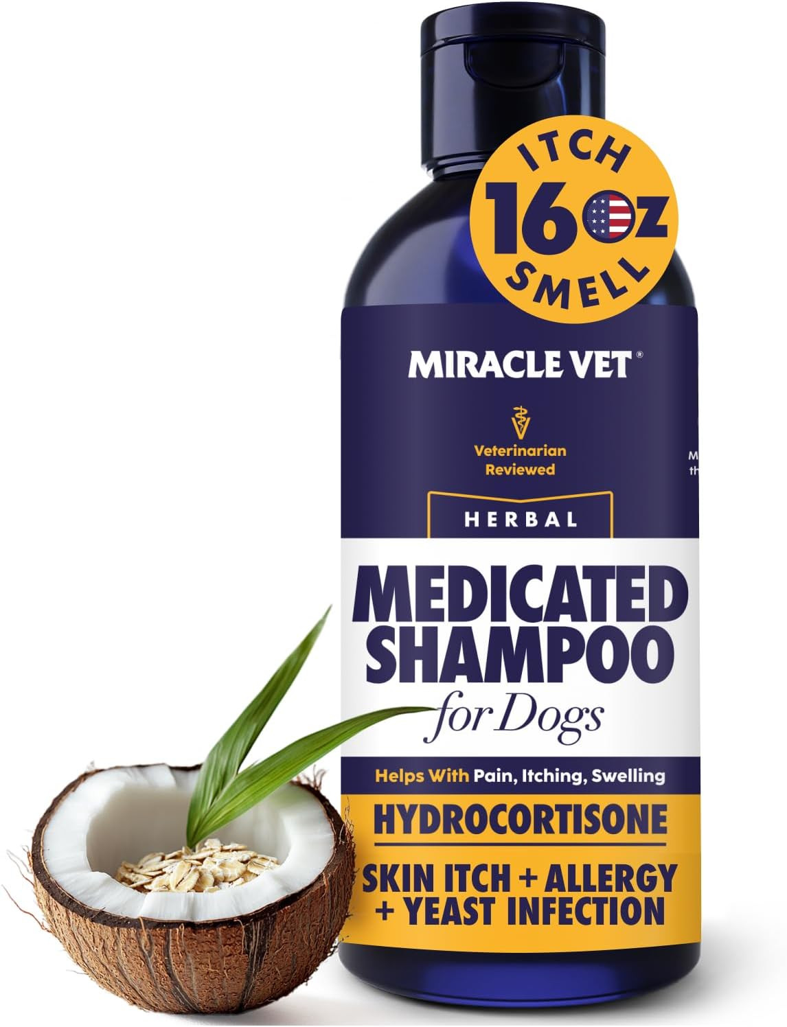 Medicated Dog Shampoo for Itchy Skin Relief - Dog Allergy Relief, Yeast Infectio