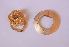 Two Vintage Gold Tone Scarf Clips One Marked Tie Rack