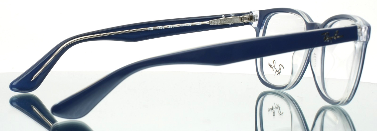 RAY BAN RB1592 3853 Navy Unisex Kids Square Full Rim Eyeglasses 46-16-125 B:35