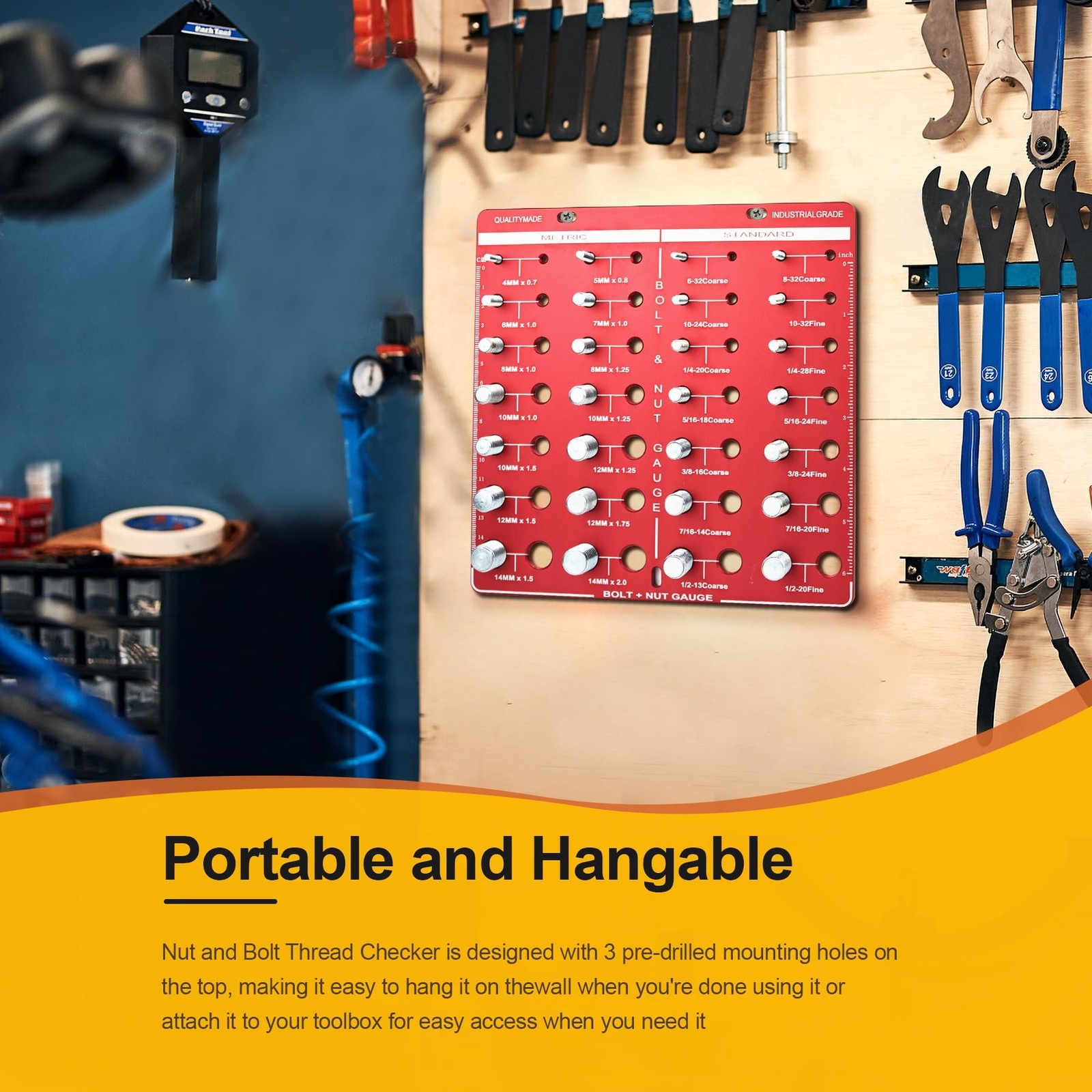 28 Thread Checker, Nut and Bolt Thread Checker, Bolt Size and Thread Gauge Id...