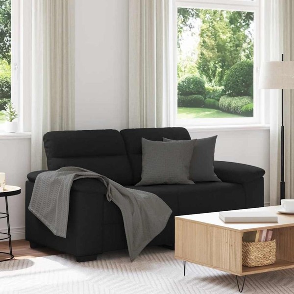 2-Sitzer-Sofa Schwarz 120 Cm Stoff-image