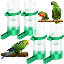 4 Comederos Agua de Plastico para Pajaros Loro Periquito Cacatua y Agapornis