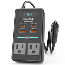 300W Car Power Inverter, DC 12V to 110V AC Car Plug Adapter with LED Display, 65