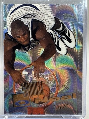 1995-96 Topps Shaquille O'Neal Power Boosters #279 Holo Foil Refractor **RARE**