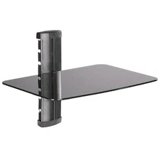 Tria 1 B 1-Shelf Wall Furniture - Black/Dark Glass