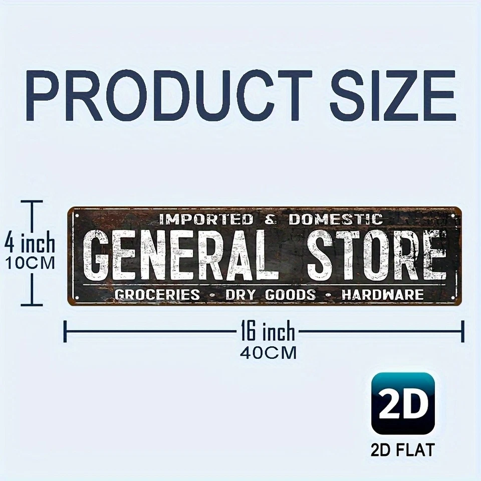 Vintage Grocery Store Metal Tin Sign Rustic Art Deco Wall Art Garage Home Decor - Image 3 of 4