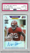 Najee Harris 2021 LEAF PRO SET METAL ROOKIE AUTOGRAPH CARD RC/20 AUTO PSA GEM 10. rookie card picture