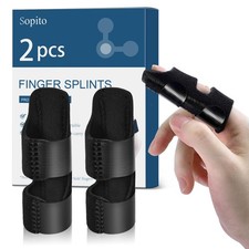 Sopito Finger Splint for Index, Middle, Ring Fingers Straightening, 2 Pack