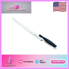 White 10-Inch Wide Wavy Edge Bread Knife – Perfect for Bakeries and Cafes