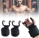 Weight Lifting Steel Hooks 1 Pair Wrist Straps For Enhanced Grip Gym Training