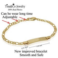 14K Gold Filled Blank Baby Bracelet 6" Adjustable Christmas Gift