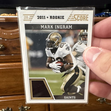 Score 2011 Mark Ingram New Orleans Saints #28 Rookie Memorabilia Card. rookie card picture