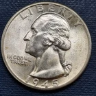 1945 D Washington Quarter 25c Silver BU UNC GEM Brilliant Uncirculated #97152