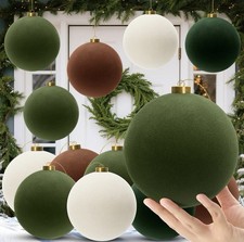 Liliful Large Velvet Christmas Ball Ornaments 6 Inch 12 Pack