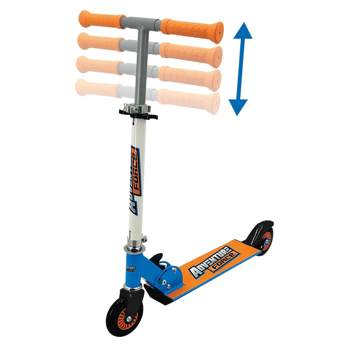 Adventure Force GBAF100M Folding Kids Scooter, Blue And Orange