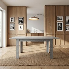 Tavolo Allungabile da Pranzo Cucina 140x90 cm Grigio DecHome