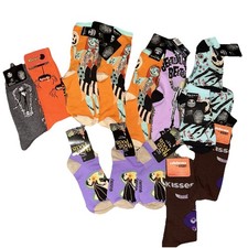 14 Novelty Socks Halloween Themed Nightmare Before X-mas More, Mixed Lot