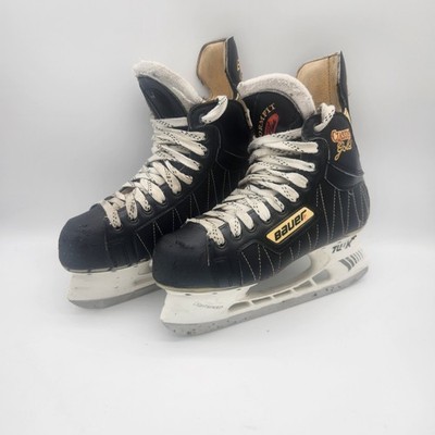 Men's Bauer Supreme Classic Gold Hockey Skates Size 7D Ice Vintage Form Fit Plus