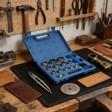 13pcs Hollow Punch Set With Handle Heavy Duty Leatherworking Belt Hole Punc SG