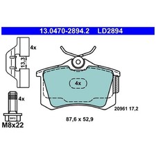 Satz Bremsbeläge Bremsklötze hinten für Audi A2 8Z0 A3 8L1 TT 8N3 8N9 | 24171
