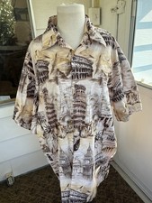 High Seas Trading Co Mens World Monuments SS Camp Shirt Large Made In USA
