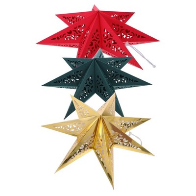  3 Pcs Hochzeitssternlaternen Weihnachtssterndekoration Stern-Pendelschirm