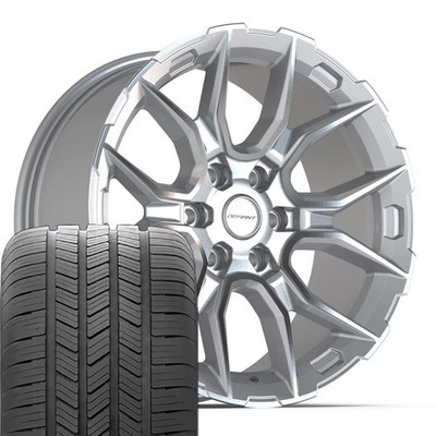 Set DF18C Silver 20x9 Defiant Rims & Goodyear Tires 6x135 Fit Ford Lincoln