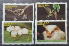 Costa Rica 1986 Pipistrelli Rane Mi 1314/21** solo pipistrelli 4v in offerta (1594)