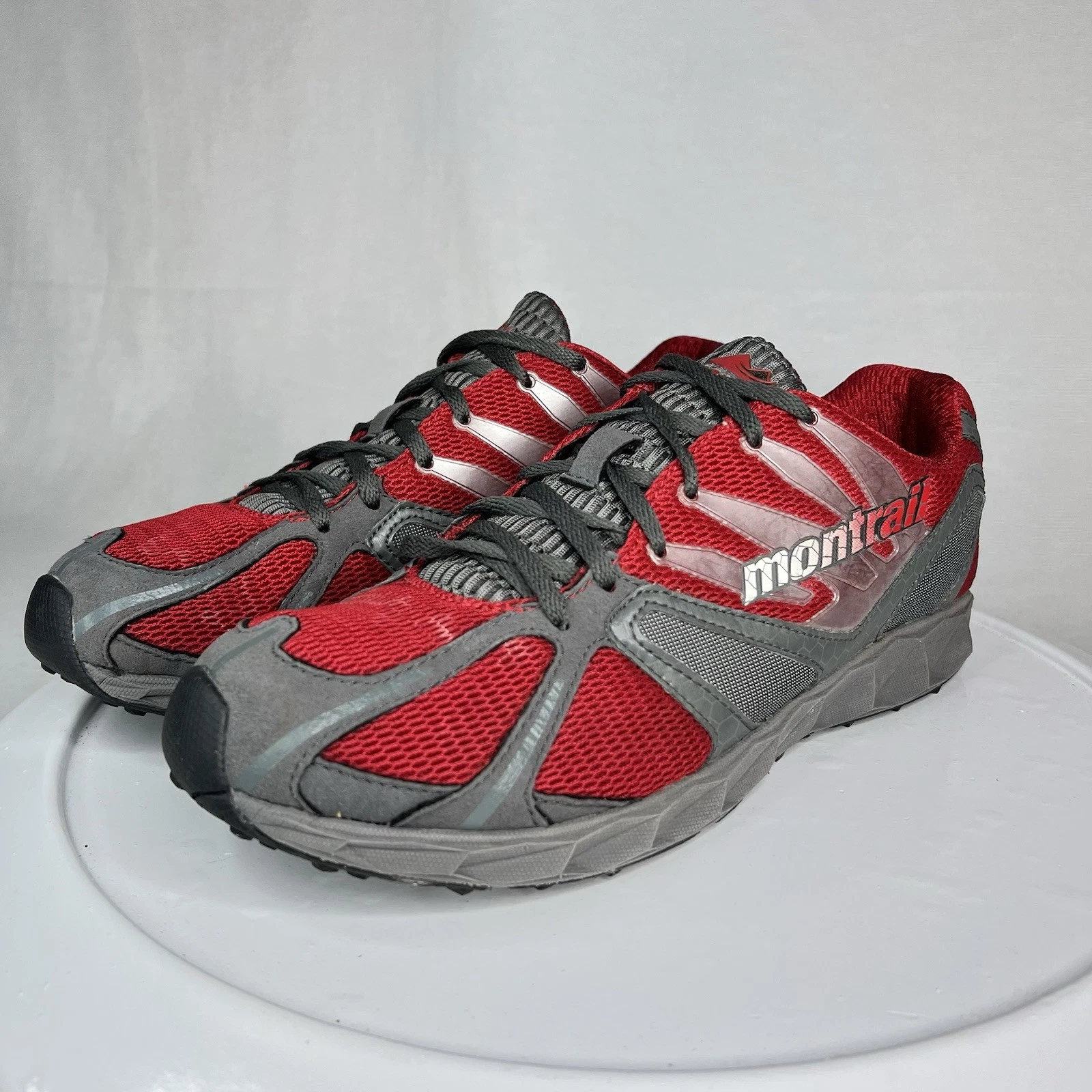 Montrail Running Shoes Men’s Red Gray Rogue Racer Size 9 EUC