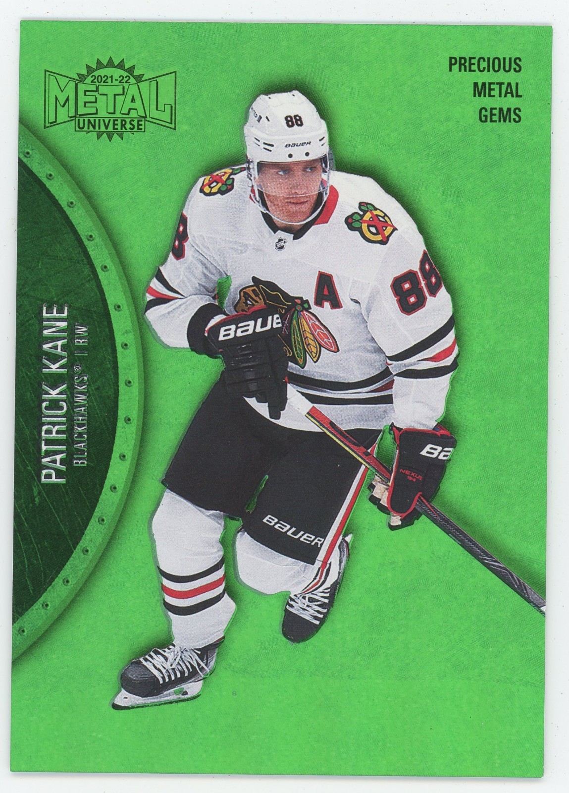 2021-22 Upper Deck Metal Universe Emerald Precious Metal Gems Patrick Kane 6/10