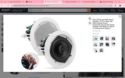 Pyle Ceiling and Wall Mount Speaker -5.25  2-Way 70V Audio Stereo Sound Subwoofe